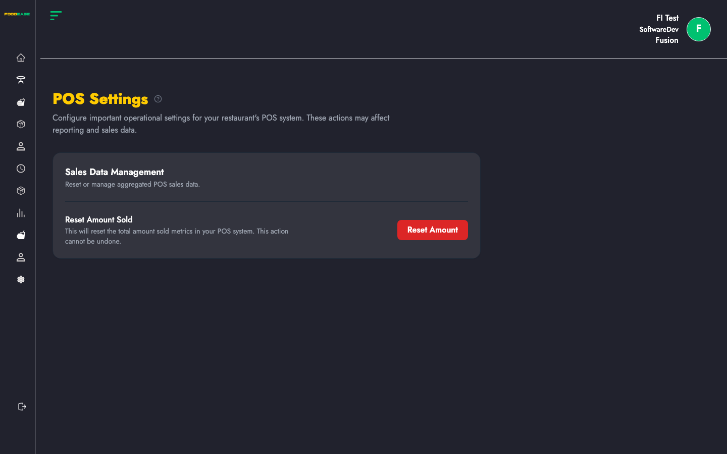POS Settings page